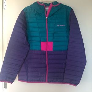 Columbia women’s neon hooded down jacket